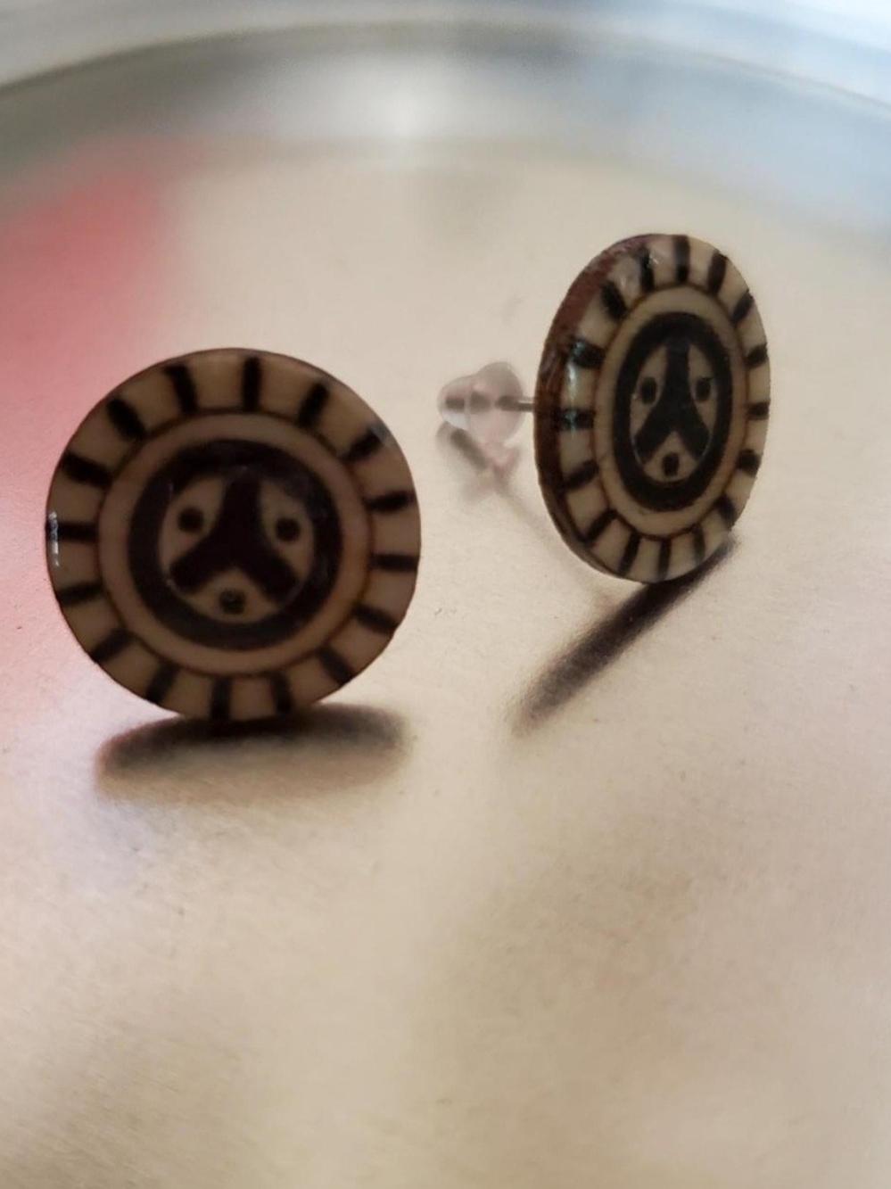 Taíno Great Seal Wood Stud Earrings
